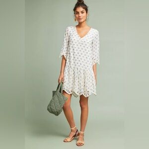 Anthropologie Eyelet Tunic Dress By Meadow Rue Size Small Worn 1X